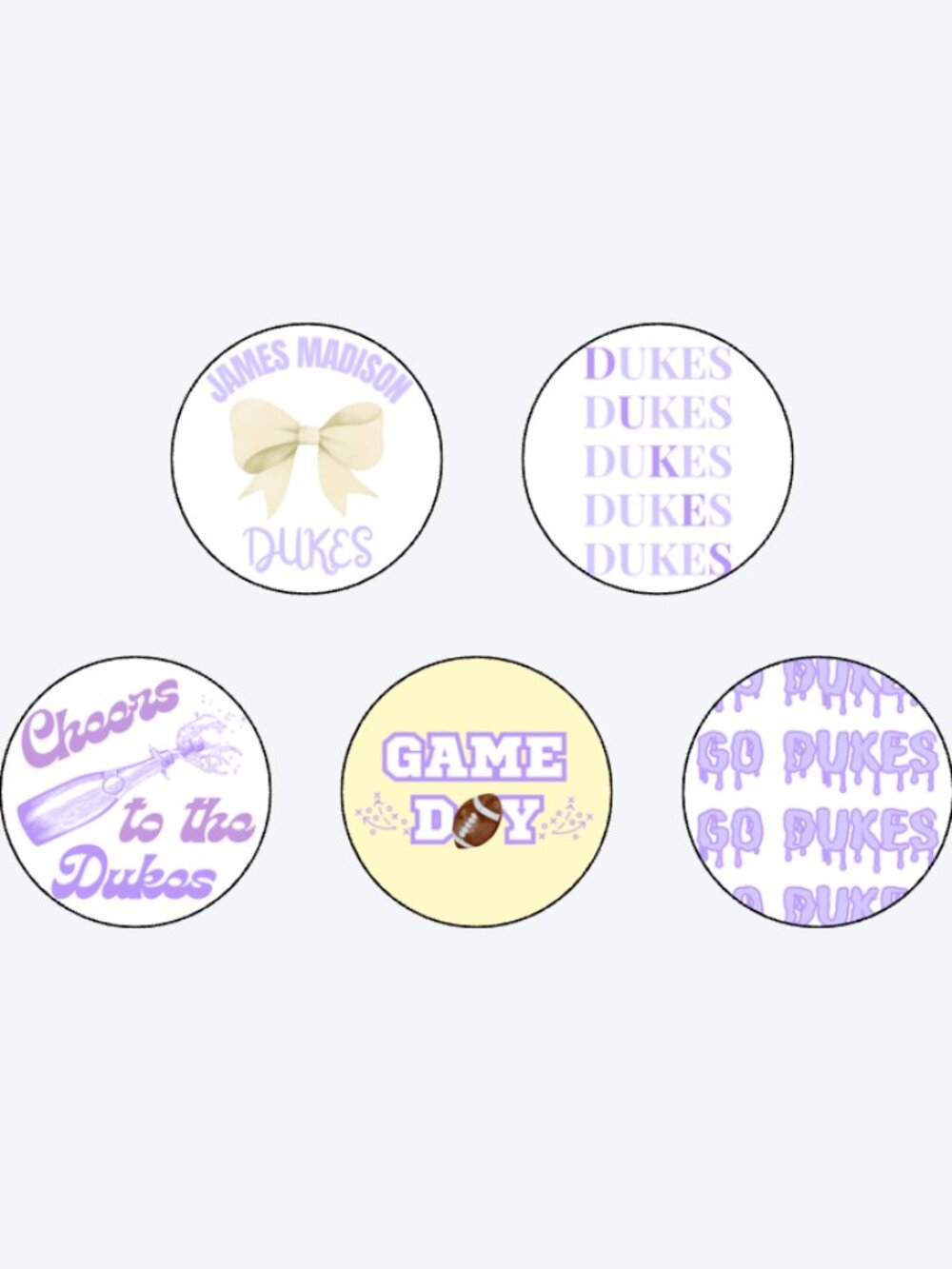 5 JMU GAME DAY PINS